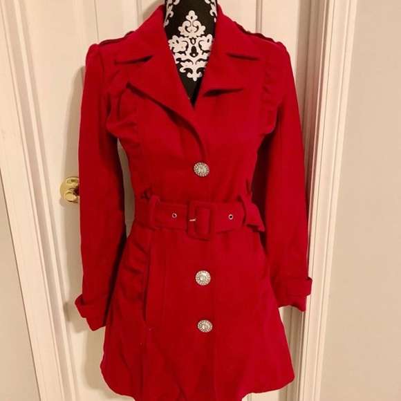 Arden B Jackets & Blazers - Red button down coat. Diamond crystal buttons Arden B Jackets & Blazers - Red button down coat. Diamond crystal buttons